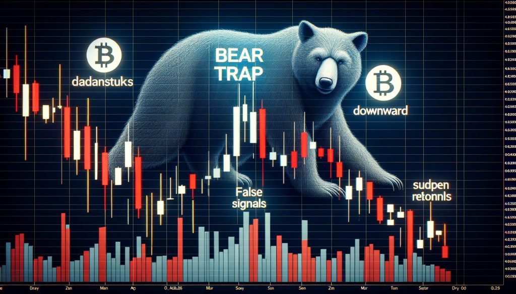 Krypto -Marktdiagramm zeigt das Bärenfallenmuster mit roten Kerzensticks