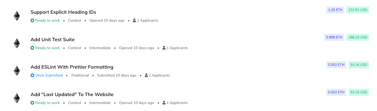 Bounties auf Gitcoin