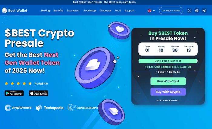 Das beste Brieftaschen -Token ist auf die Marktherrschaft der besten Markt für die beste Brieftasche.