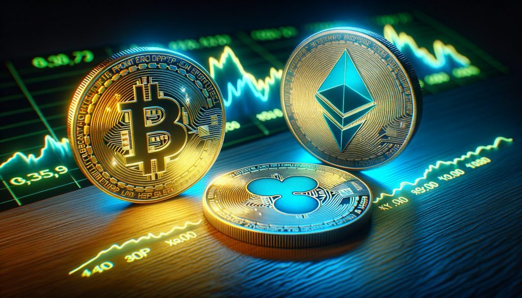 BTC und Ripple Coin mit Ethereum