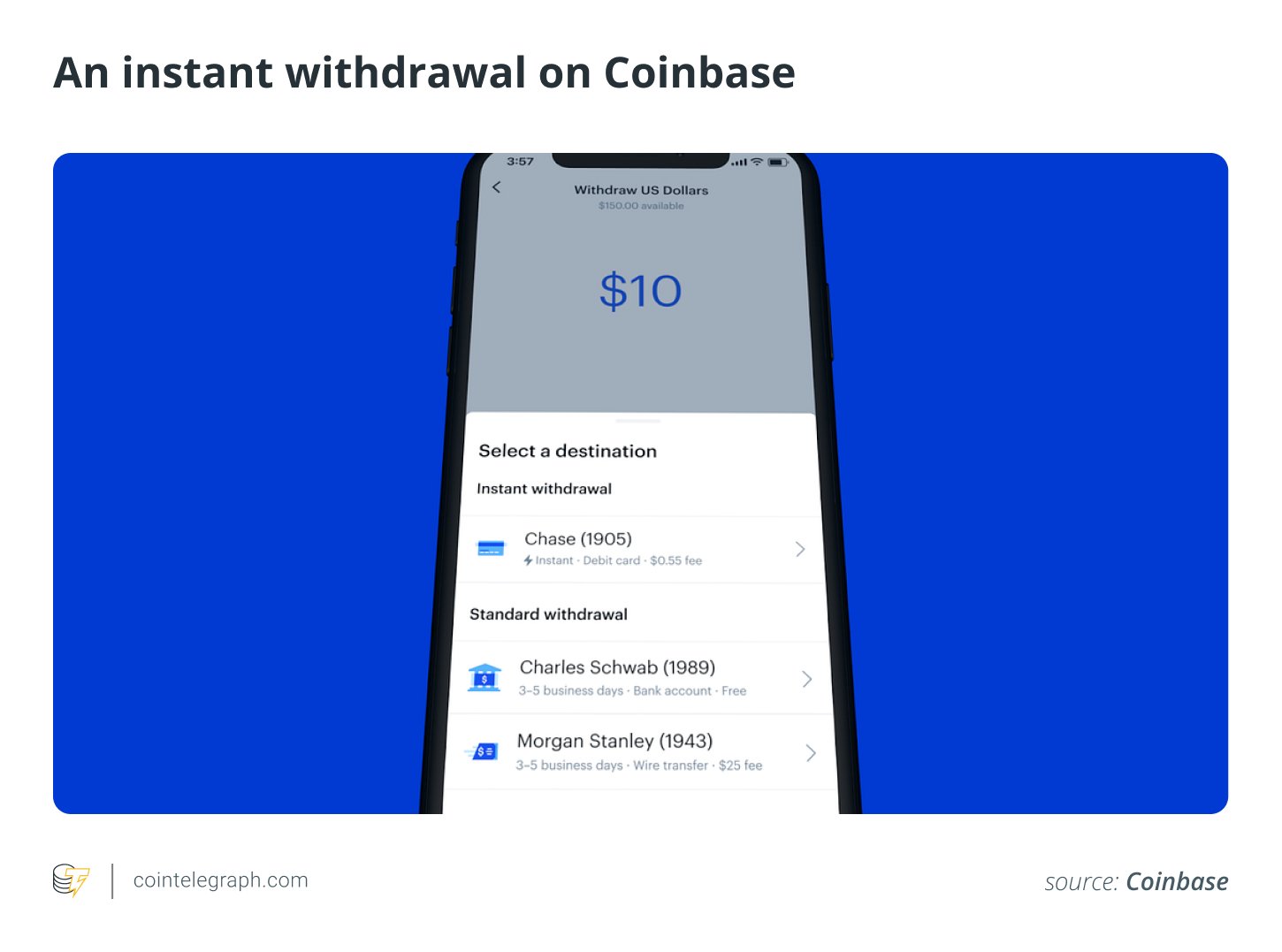 An instant withdrawal on Coinbase An instant withdrawal on Coinbase