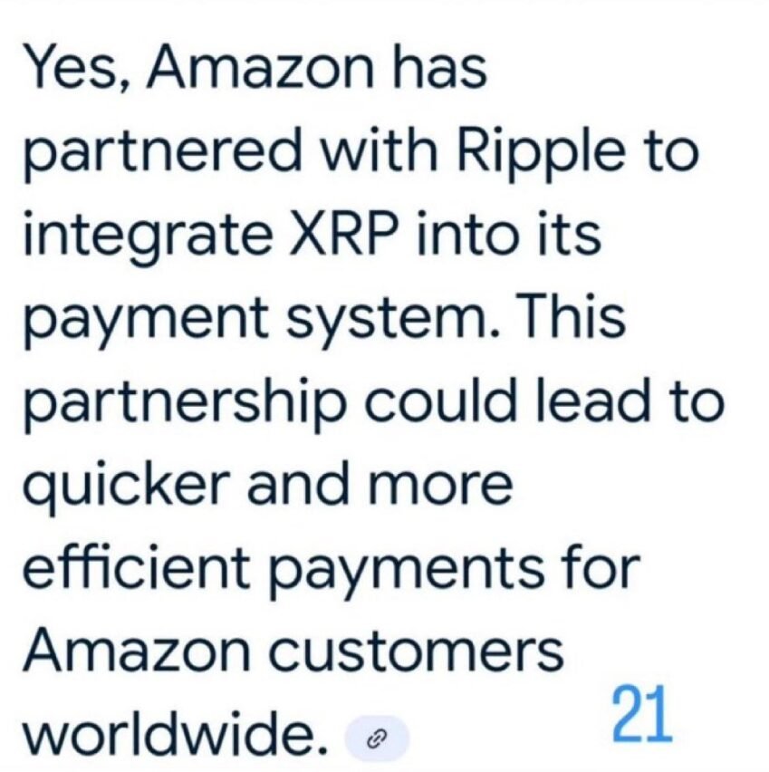 Ankündigungsgrafik zeigt Amazon- und Ripple -Partnerschaftsdetails