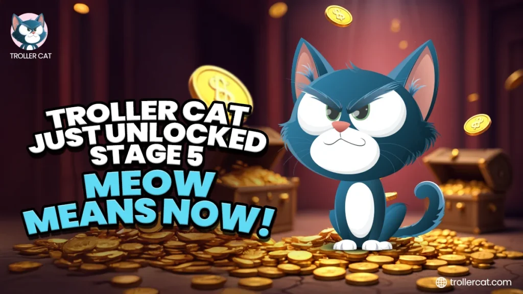 Troller -Katze -Leitungen, DogEcoin -Folien.