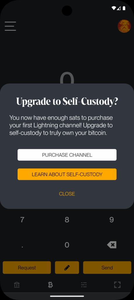 Zeus Cashu self-custody warning