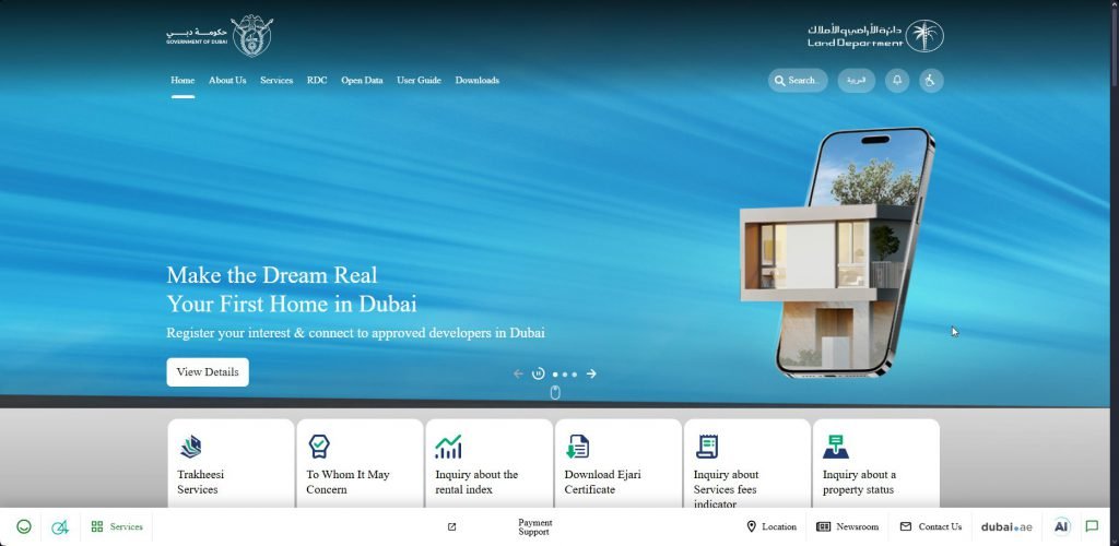 Dubai Land Department Portal Interface