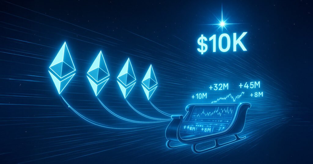 Ist eine ETH-Weihnachtsrallye von 10.000 US-Dollar jetzt Basisfall? Als Ethereum -ETFs in 2 Wochen 4 Milliarden US -Dollar einziehen