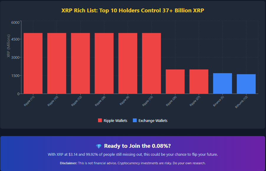 XRP Rich List Top 10 Inhaber Kontrolle