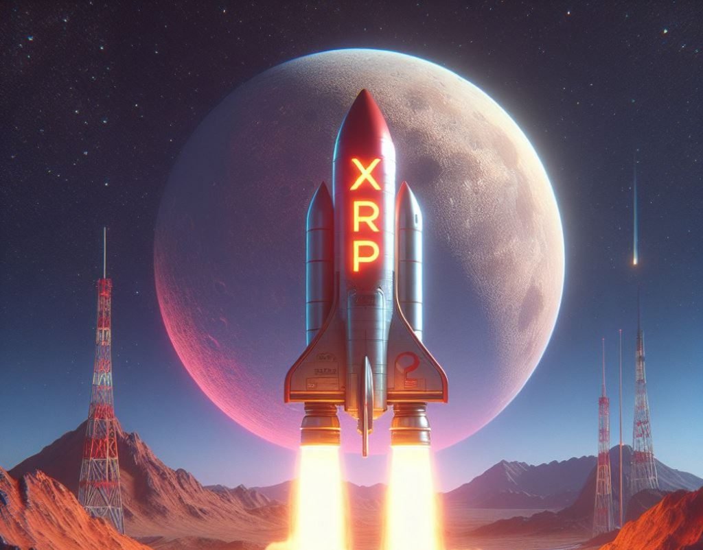 XRP Ripple Space Rocket Moon