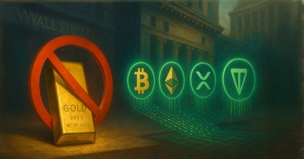 Gold legal ausgeschlossen von dem, was BTC, XRP, Ton, ETH jetzt in der Wall Street tun