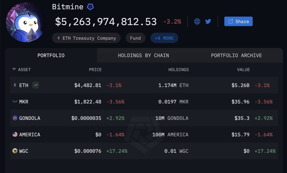 Bitmine Opereum Holdings | Quelle: Arkham Intelligence