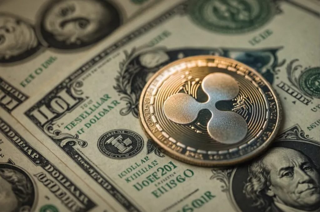 Ripple Rlusd sitzt auf Dollar auf den Schreibtisch