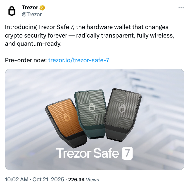 Trezor, Ledger, Hardware Wallet, Quantum Computing, Self Custody, Unternehmen