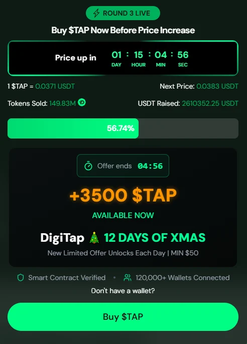 Remittix vs. BlockDAG vs. Digitap ($TAP): Welches ist die beste Kryptowährung, die man im Zahlungswettlauf 2026 kaufen kann? 7 Digitap2578