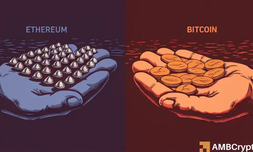 Ethereum vs. Bitcoin: Was die Aufteilung zwischen Nutzung und Wert über die Preise aussagt