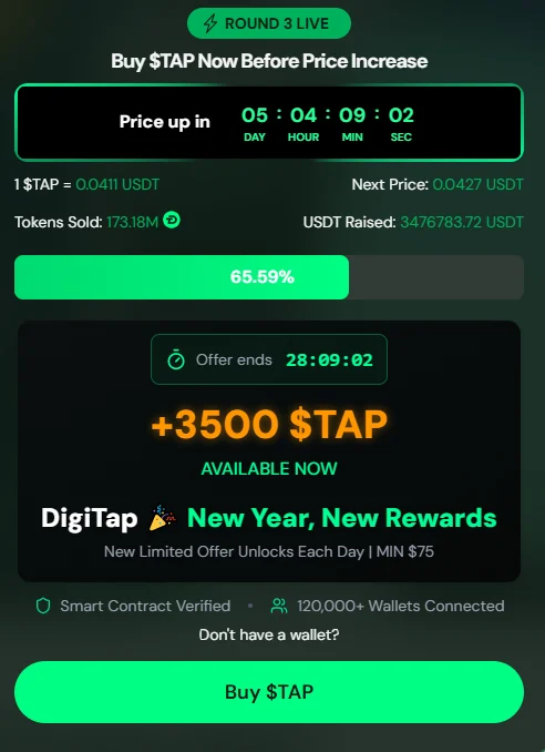 5,95 $ UNI vs. Digitap ($TAP): Der beste Krypto-Kauf-Vergleich für kluge Investoren 7 Digitap