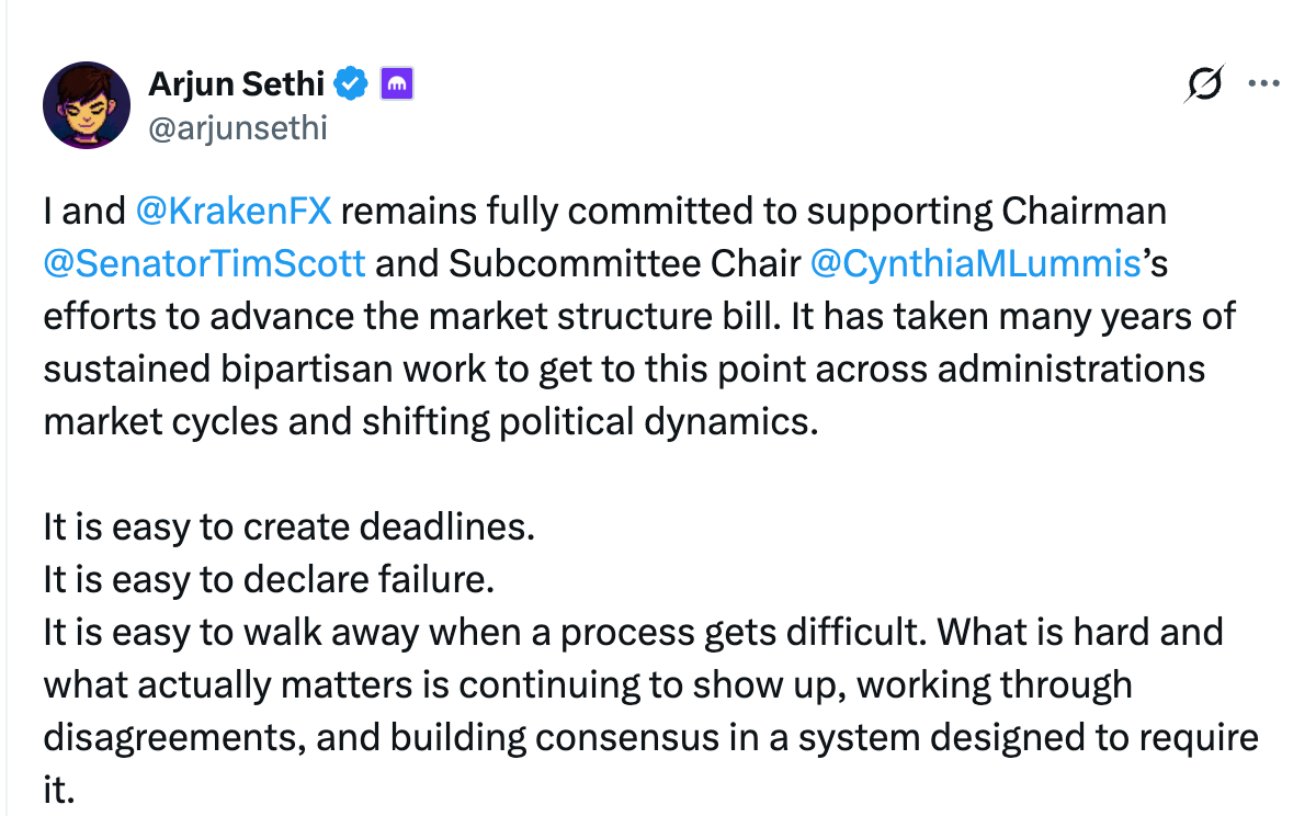 Kraken unterstützt Clarity Act