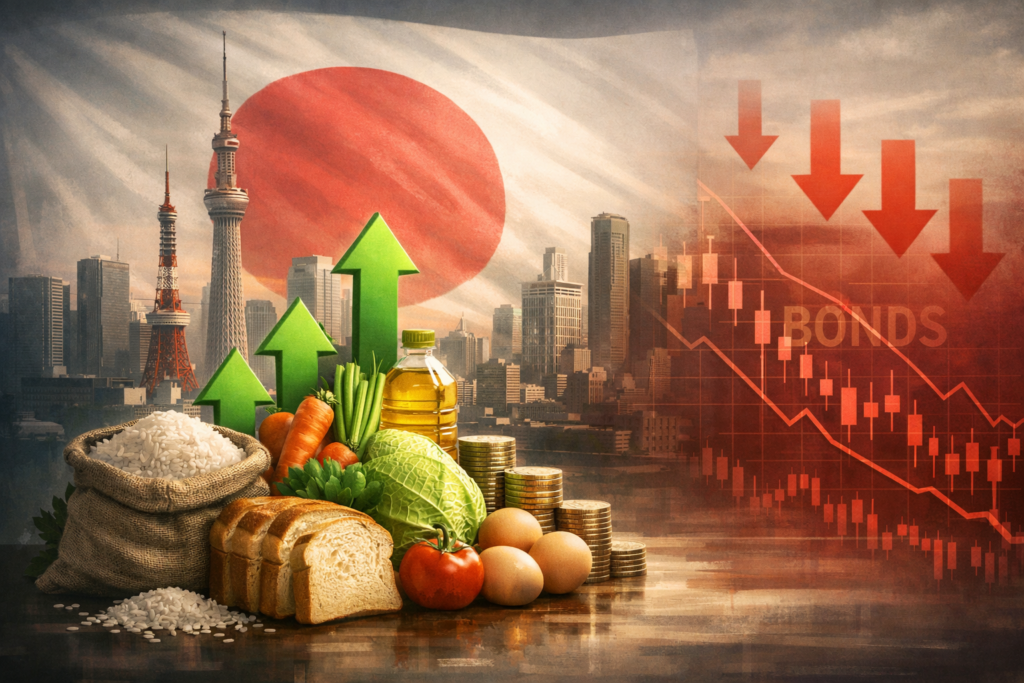 Die Renditen japanischer Anleihen steigen, da die Senkung der Lebensmittelsteuer die Aktien vor den vorgezogenen Wahlen in die Höhe treibt