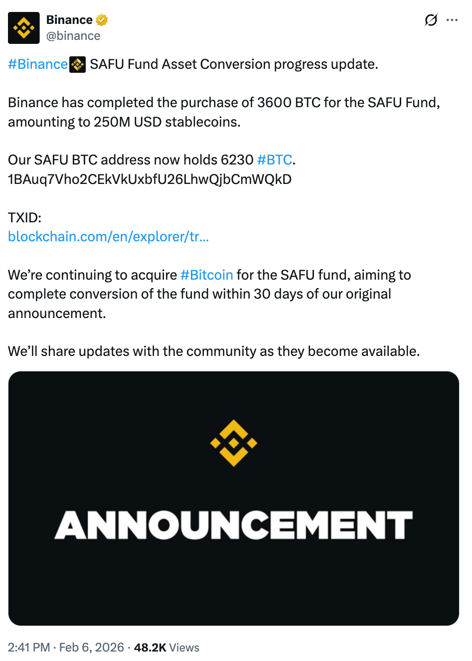 Kryptowährungen, Bitcoin-Preis, Märkte, Binance, Preisanalyse, Marktanalyse, Wal