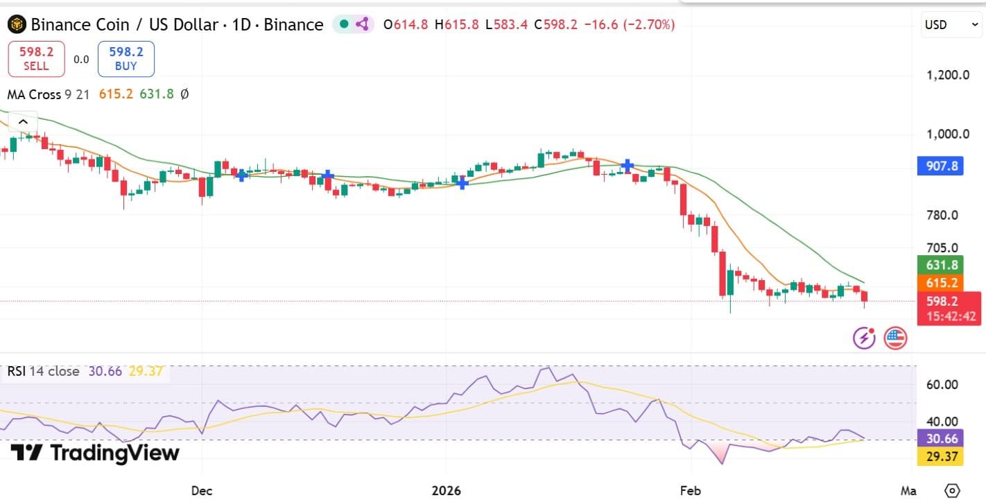 BNB MA und RSI