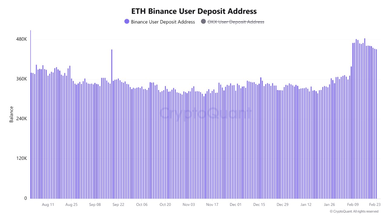 Einzahlungsadresse des Ethereum Binance-Benutzers | Quelle: CryptoQuant