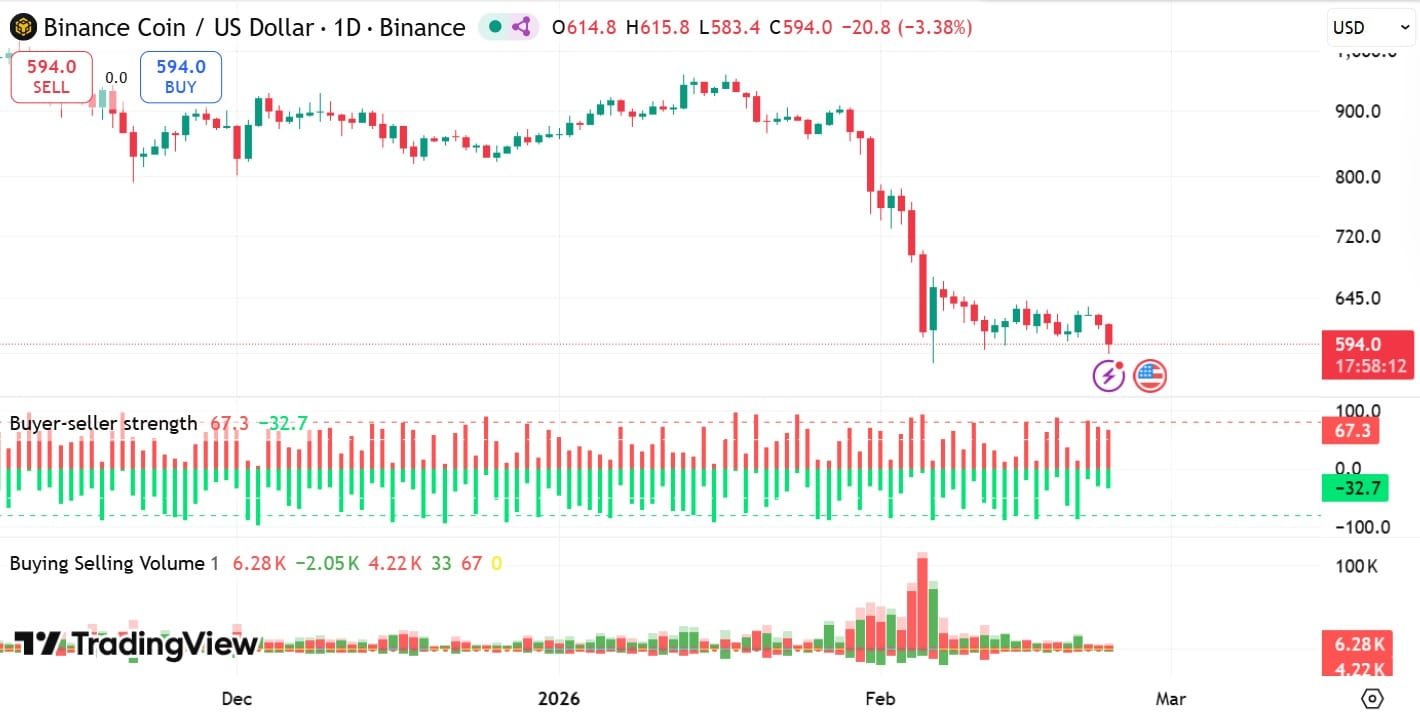 Binance-Käufer-Verkäufer-Volumen