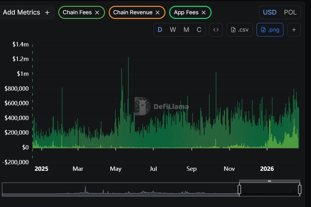 Einnahmen und Gebühren von Polygon