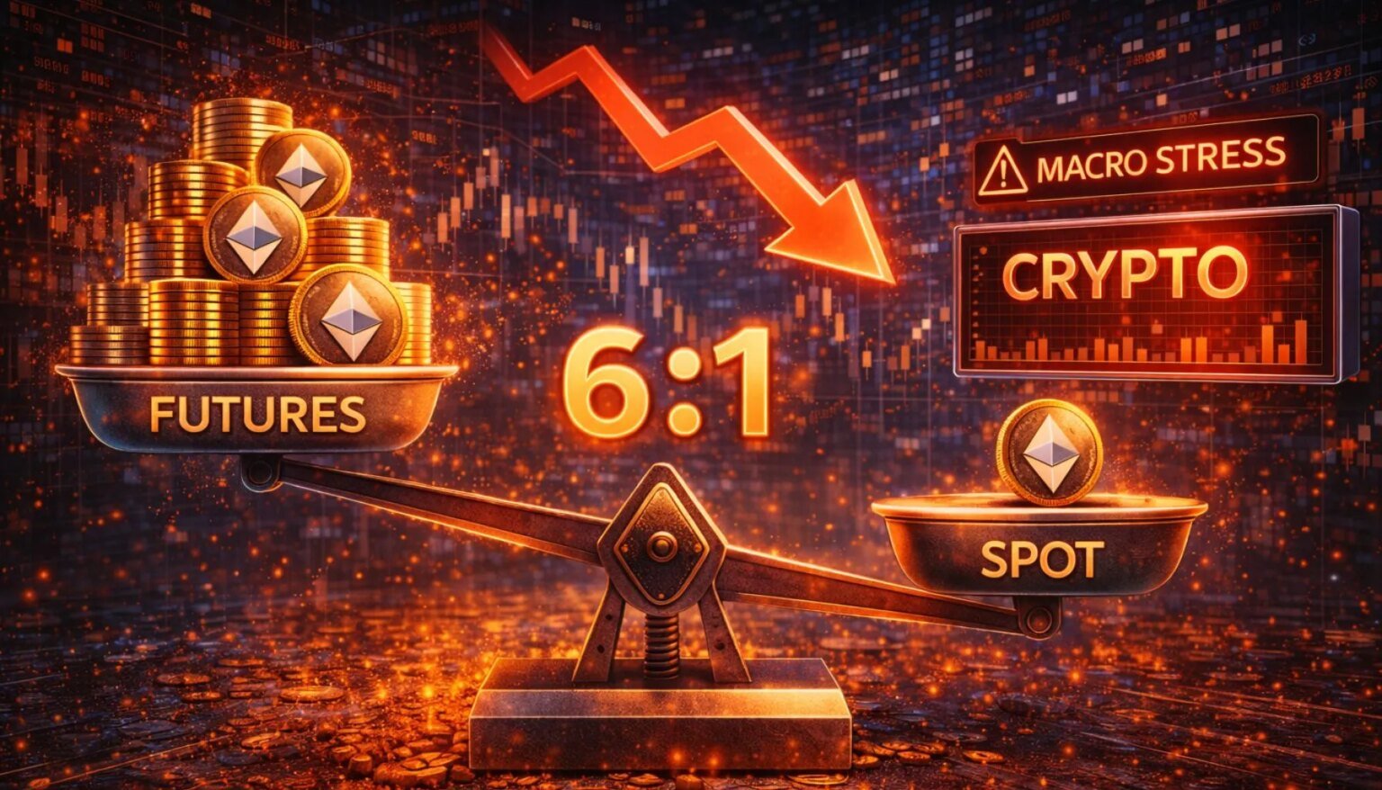 Das Volumen der Ethereum-Futures übersteigt den Spot um 6 zu 1, da der makroökonomische Stress die Kryptowährung belastet