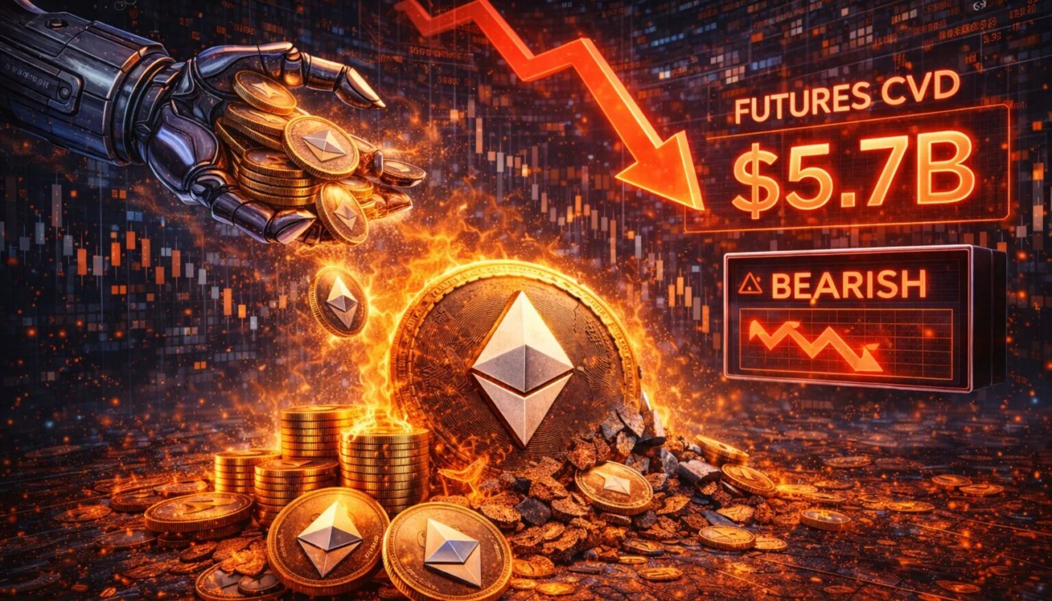 Smart Money verkauft immer noch Ethereum? Der Futures-CVD zeigt einen Abwärtsdruck von 5,7 Milliarden US-Dollar