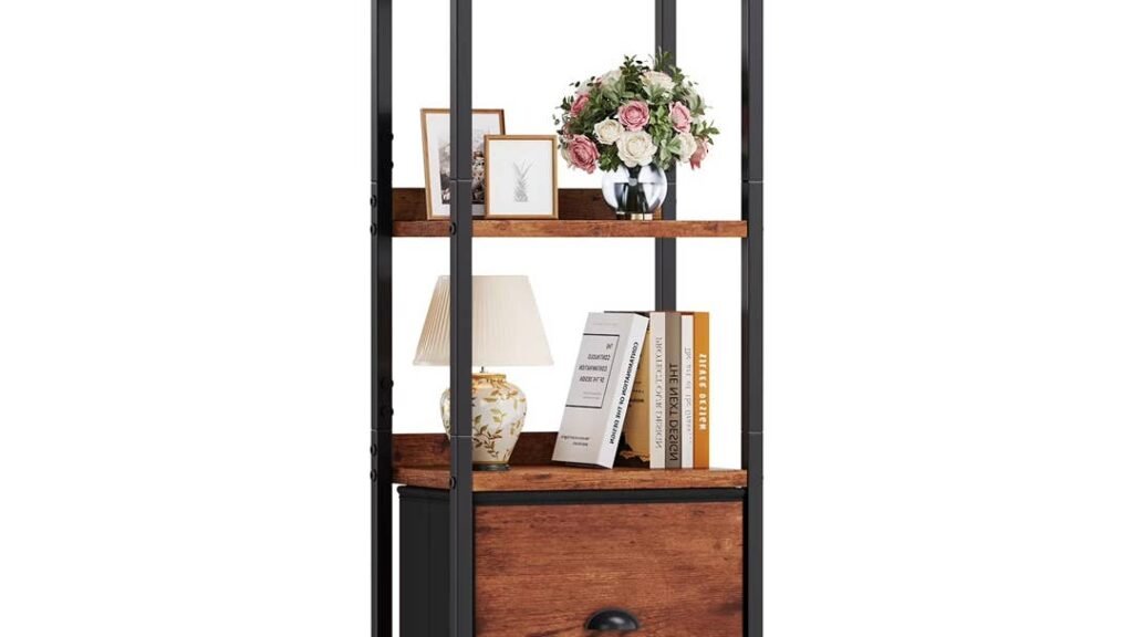 Walmart verkauft ein rustikales Bücherregal mit 4 Ebenen und einer Schublade für nur 25 US-Dollar, das bis zu 120 Pfund tragen kann