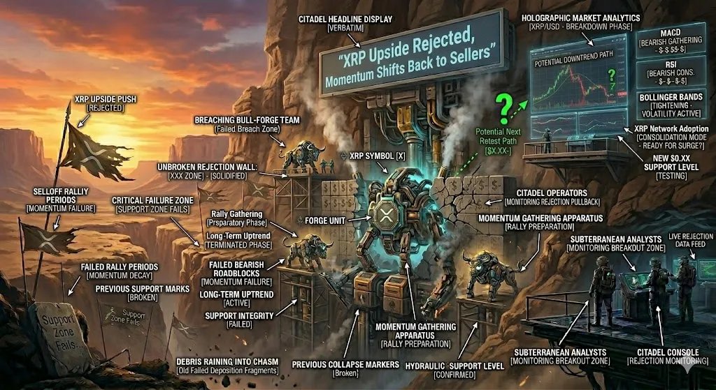 Der Anstieg des XRP-Preises wurde abgelehnt, die Dynamik verlagert sich zurück zu den Verkäufern