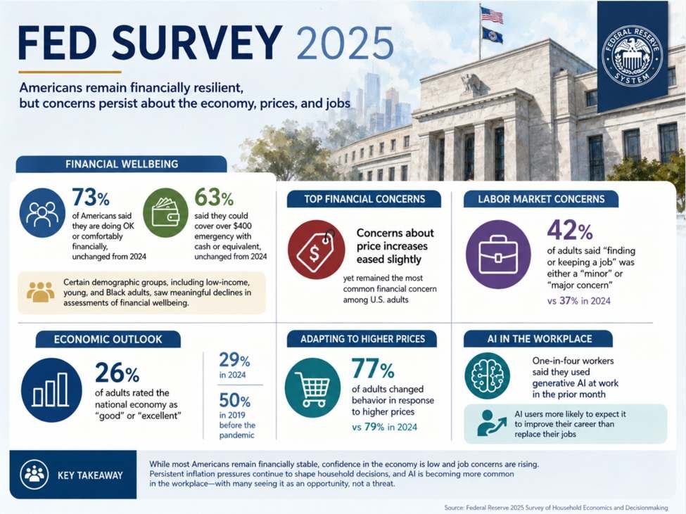 Fed: Die Amerikaner blieben im Jahr 2025 finanziell widerstandsfähig, doch unter der Oberfläche wuchsen die Sorgen