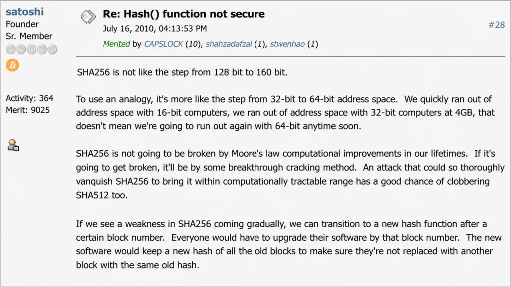 Satoshi Nakamoto sagte die Hash-Verteidigung von Bitcoin 16 Jahre vor Quantenängsten voraus