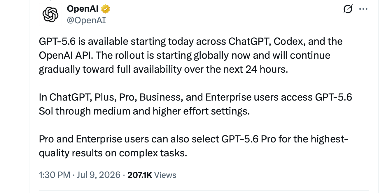OpenAI X-Post-Screenshot. 
