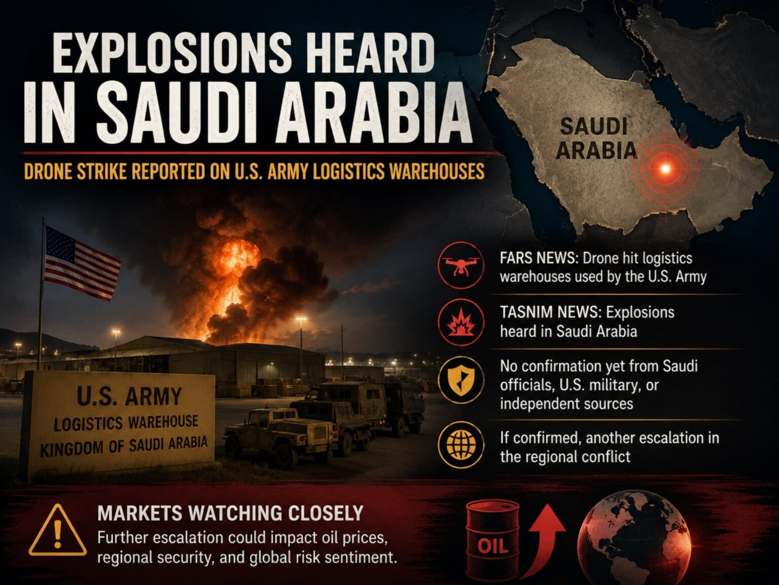 In Saudi-Arabien wurden Explosionen gemeldet